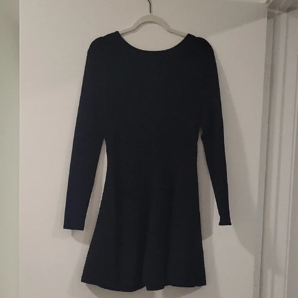 Topshop | Dresses | Topshop Black Fit And Flare Long Sleeve Dress | Poshmark